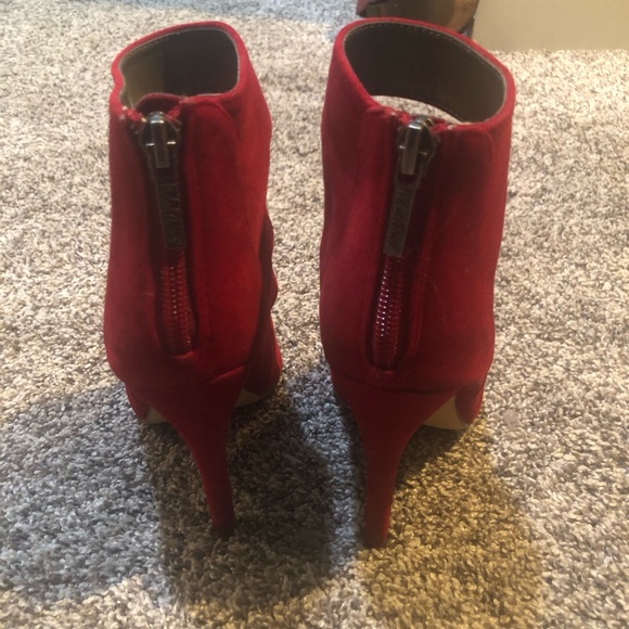 Michael Antonio- Cherry Red suede Ankle Boots - Picture 3 of 6